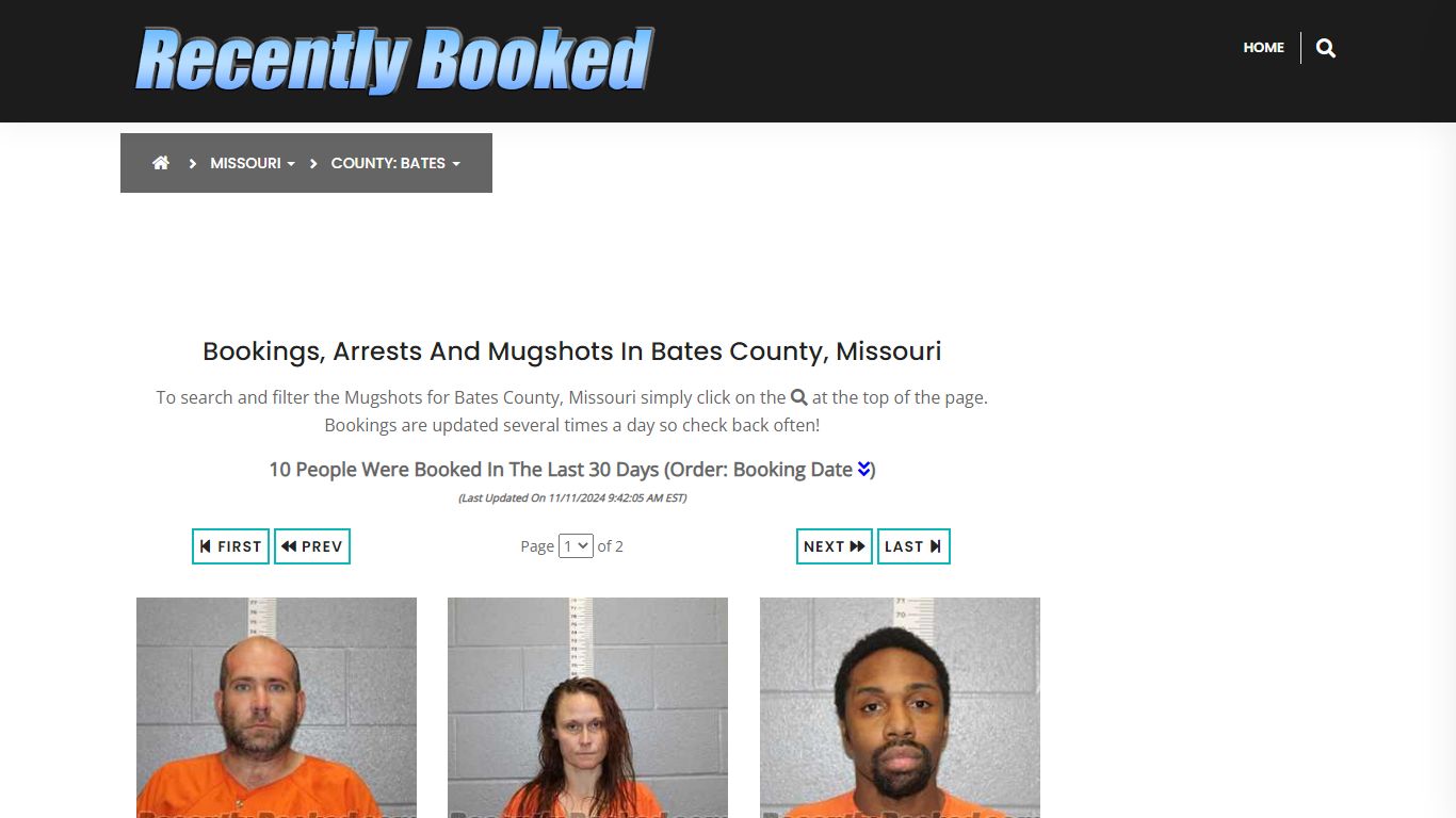 Bookings, Arrests and Mugshots in Bates County, Missouri - Recently Booked